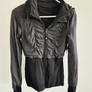Lululemon Reversible Zip Up, Black and Grey, Size 8